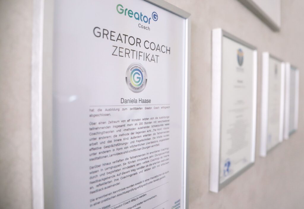 Ein Bild von Daniela Haase Greator Coach Zertifikat